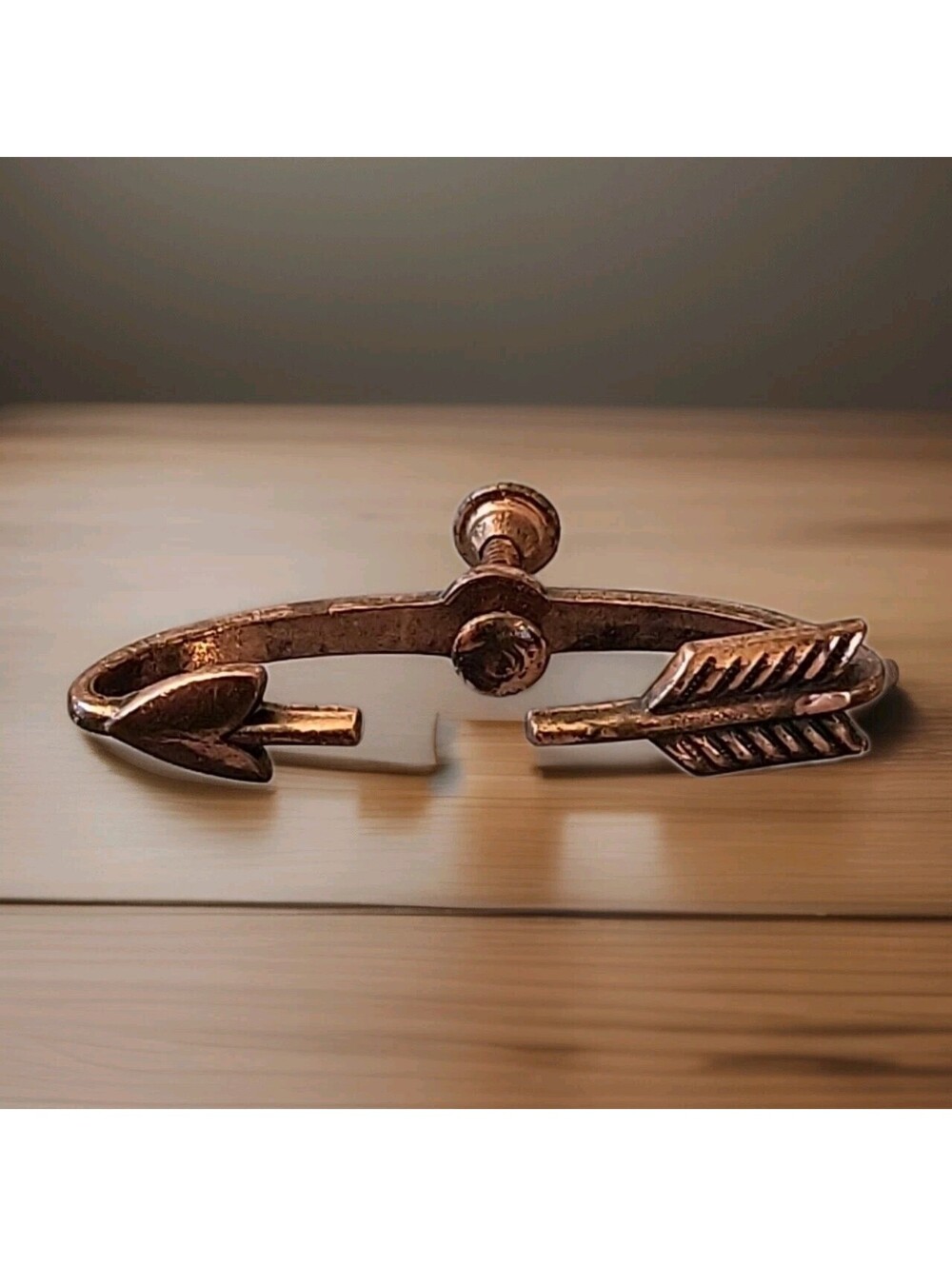 Rare Vintage Gorgeous Copper Arrow Screw Back Brooch Scarf Archery Pin Mpc5